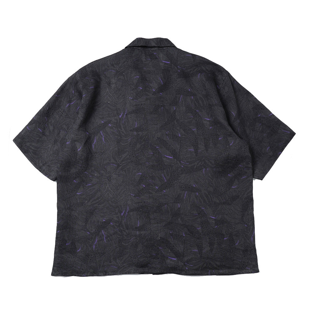 OPEN COLLAR S/S SHIRT LINEN TROPICAL