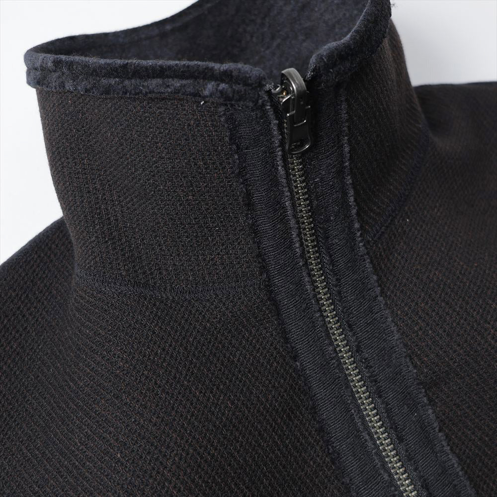 REVERSIBLE STAND NECK BLOUSON - Double Face Fab. Wool & Crush Velour -