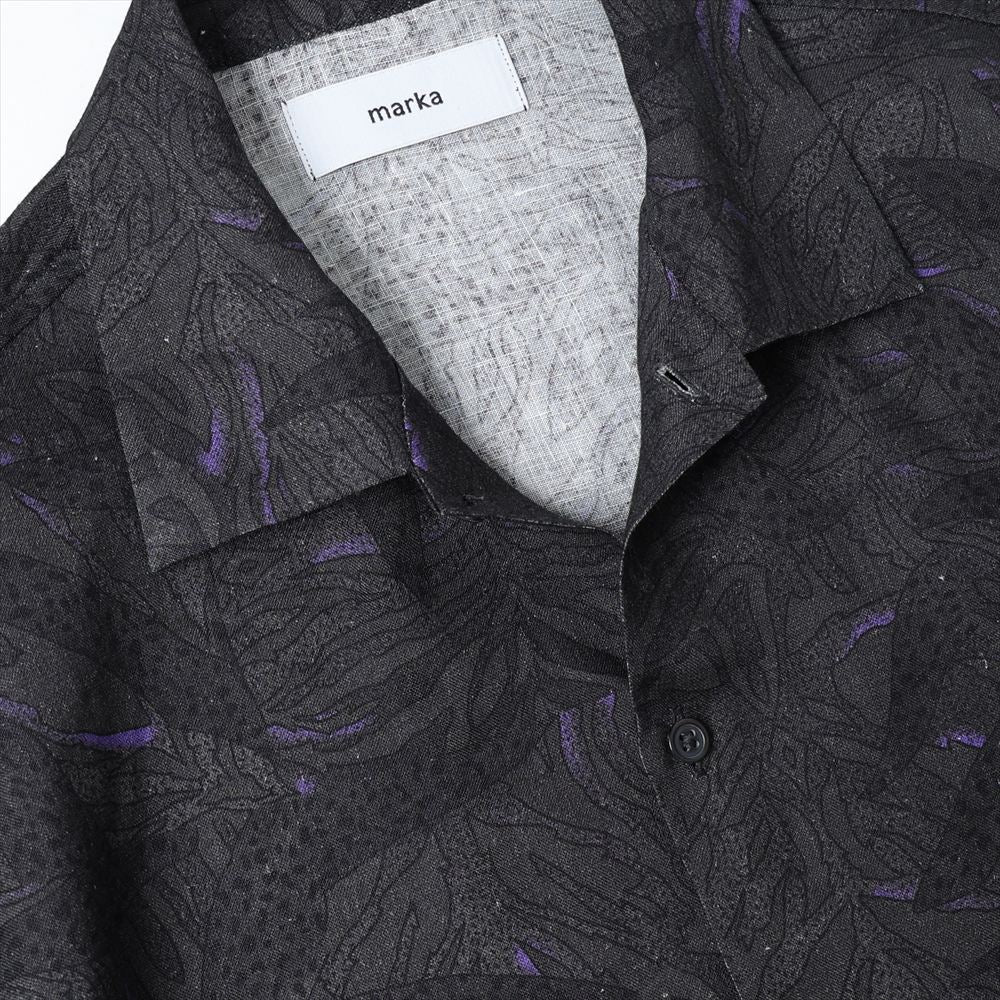 OPEN COLLAR S/S SHIRT LINEN TROPICAL