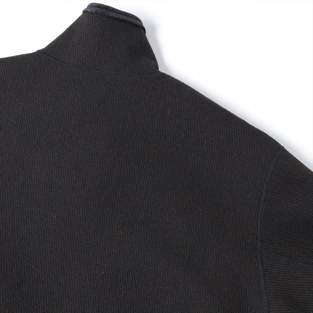 REVERSIBLE STAND NECK BLOUSON - Double Face Fab. Wool & Crush Velour -