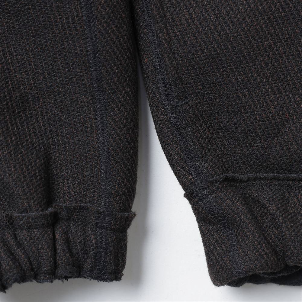 REVERSIBLE STAND NECK BLOUSON - Double Face Fab. Wool & Crush Velour -