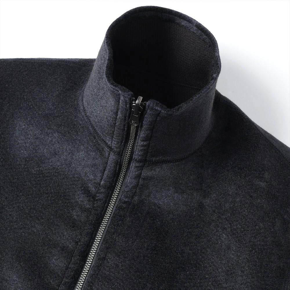 REVERSIBLE STAND NECK BLOUSON - Double Face Fab. Wool & Crush Velour -