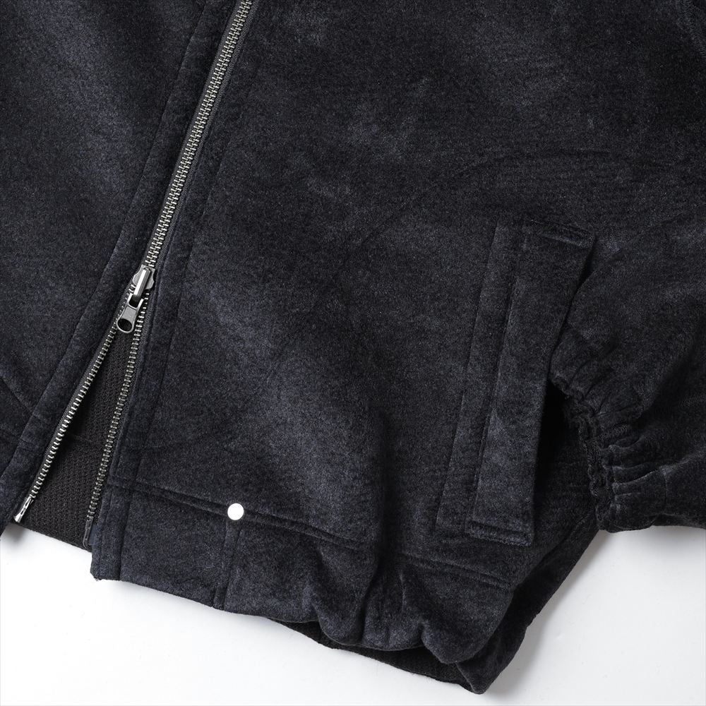 REVERSIBLE STAND NECK BLOUSON - Double Face Fab. Wool & Crush Velour -
