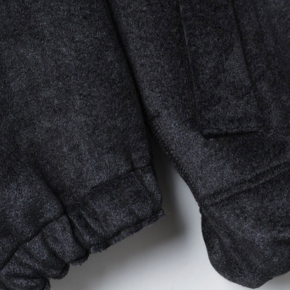 REVERSIBLE STAND NECK BLOUSON - Double Face Fab. Wool & Crush Velour -