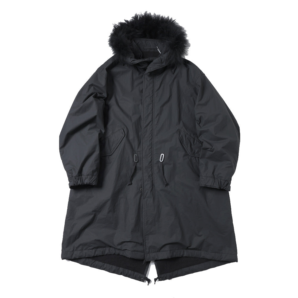 コットンナイロン ミリタリー フーデッドコート