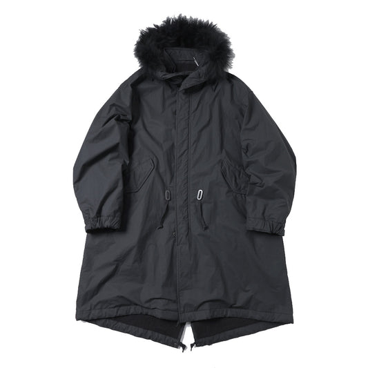 コットンナイロン ミリタリー フーデッドコート