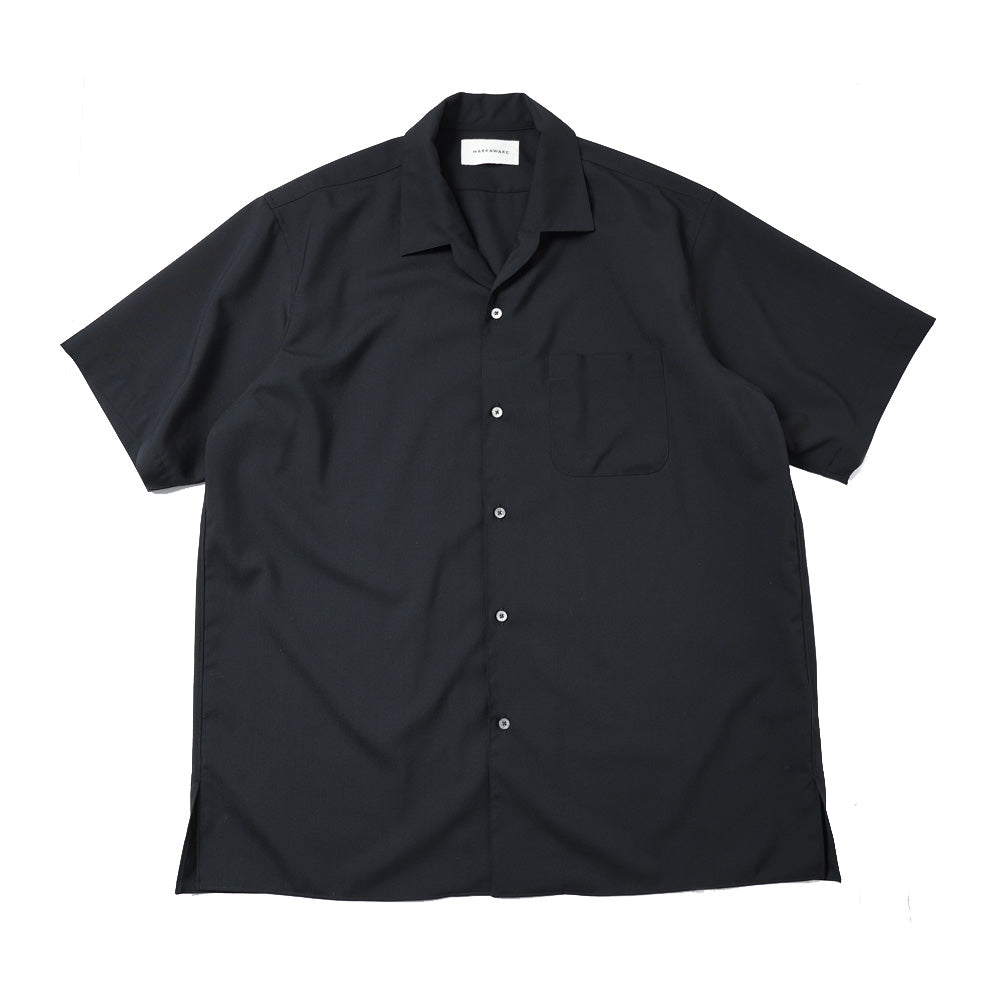 MARKAWARE - ITALIAN OPEN COLLAR S/S SHIRT ORGANIC WOOL 2/80