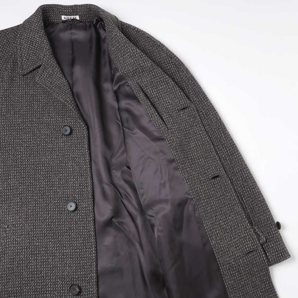 ALPACA WOOL SILK TWEED SOUTIEN COLLAR COAT