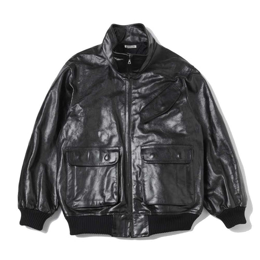 LAMB LEATHER ZIP BLOUSE