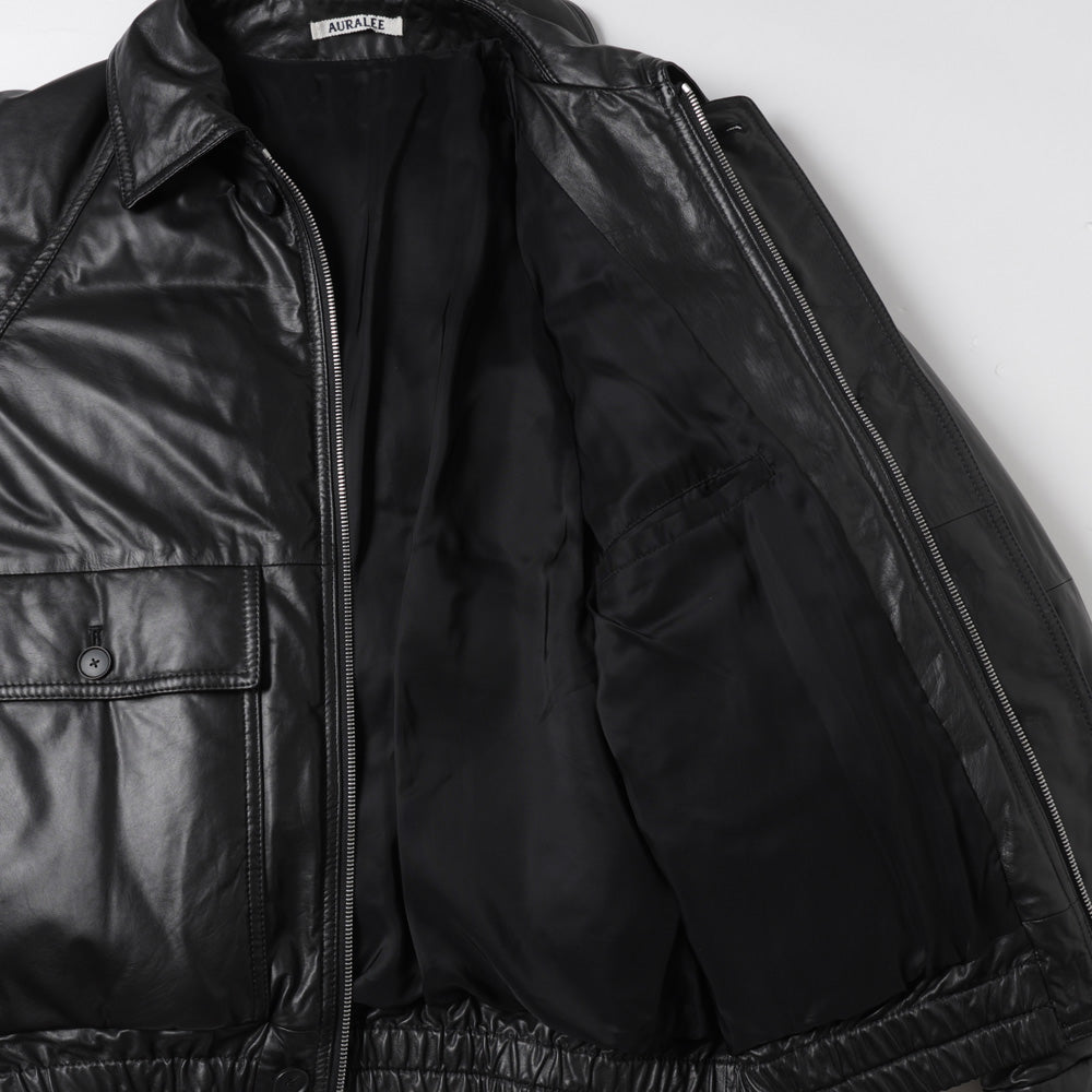 FINE CALF LEATHER DOWN BLOUSON