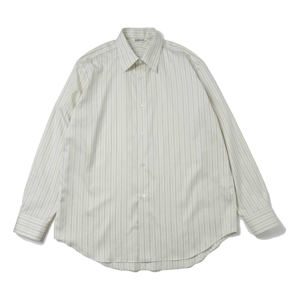 AURALEE(オーラリー) COTTON SILK STRIPE SHIRT (A26SS01CS) | AURALEE
