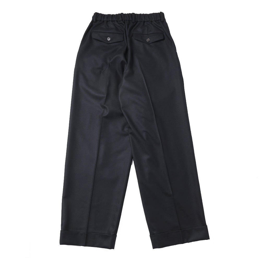 DOUBLE PLEATED WIDE TROUSERS ORGANIC WOOL FLANNEL