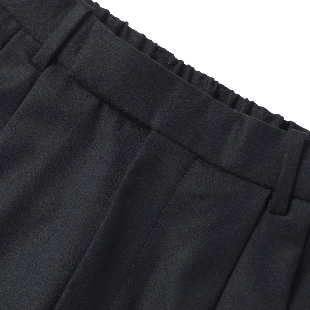 DOUBLE PLEATED WIDE TROUSERS ORGANIC WOOL FLANNEL
