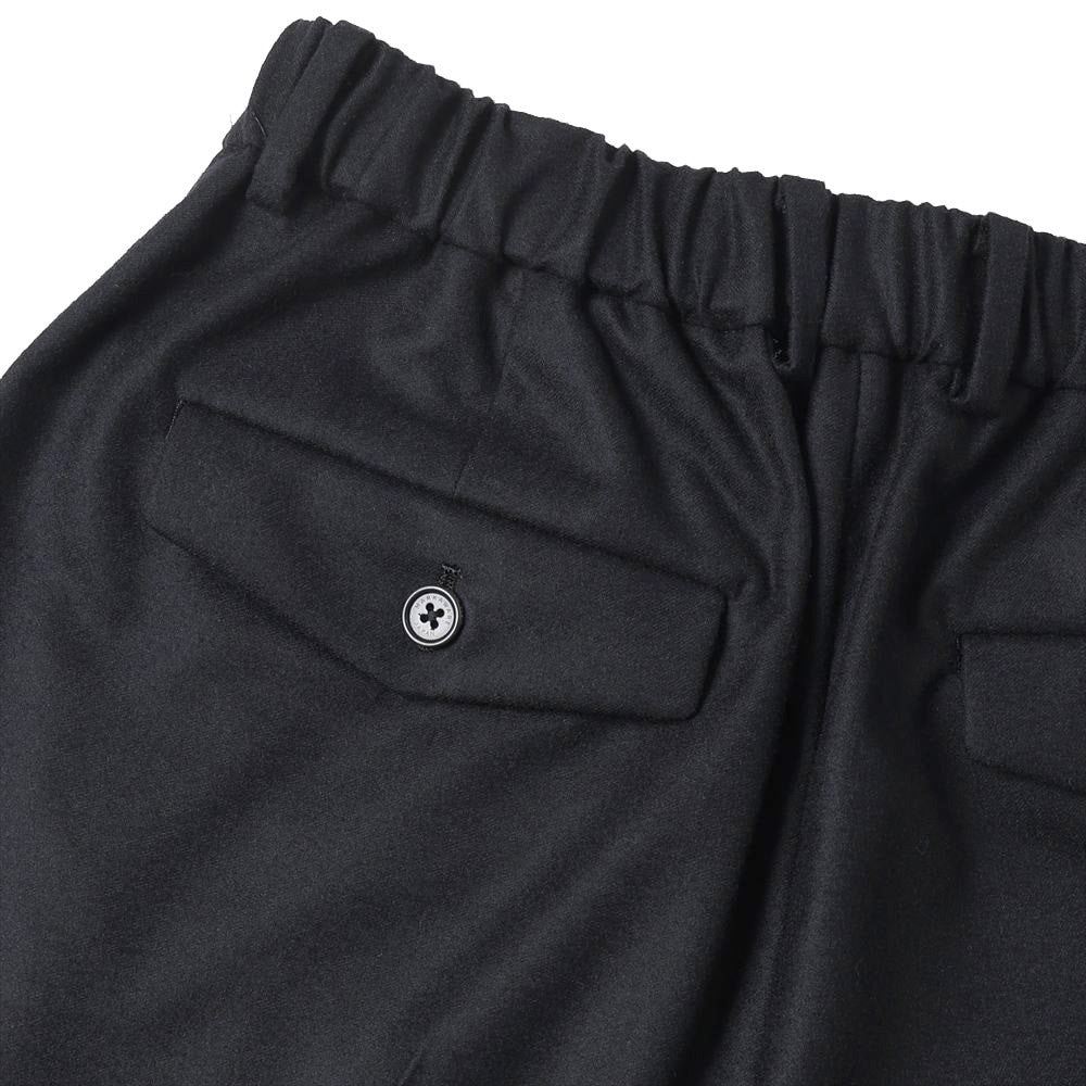 DOUBLE PLEATED WIDE TROUSERS ORGANIC WOOL FLANNEL