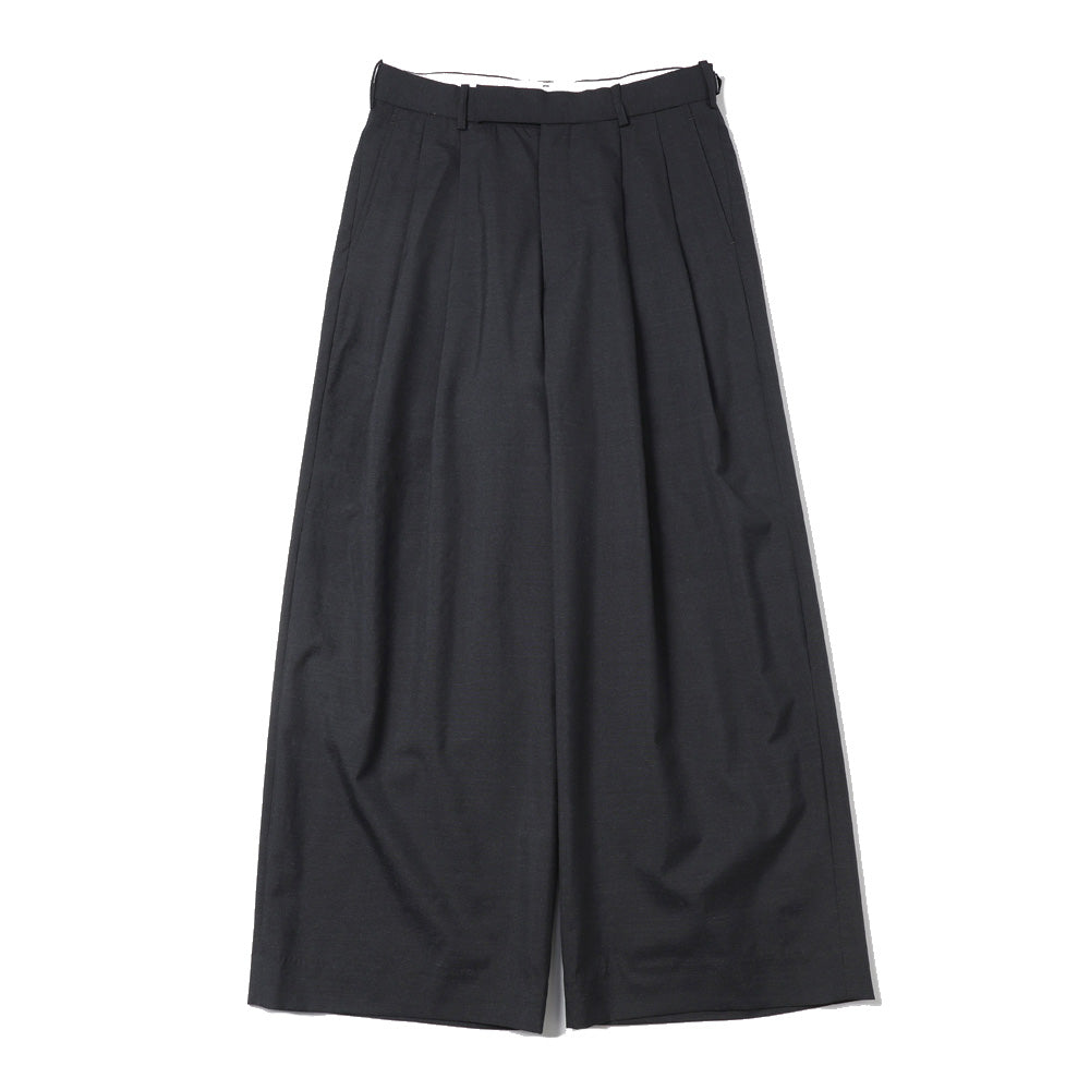 marka TWO TUCK BAGGY TROUSERS 黒 1 タグ付 marka(マーカ) - TWO TUCK BAGGY TROUSERS WOOL TROPICAL WASHER (M26A