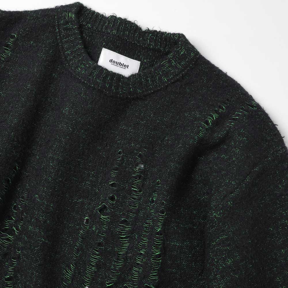 SKELTON SCRATCH KNIT PULLOVER