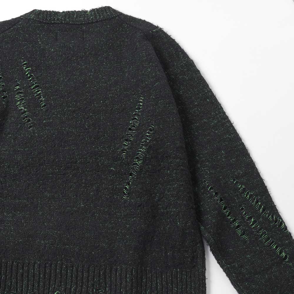 SKELTON SCRATCH KNIT PULLOVER