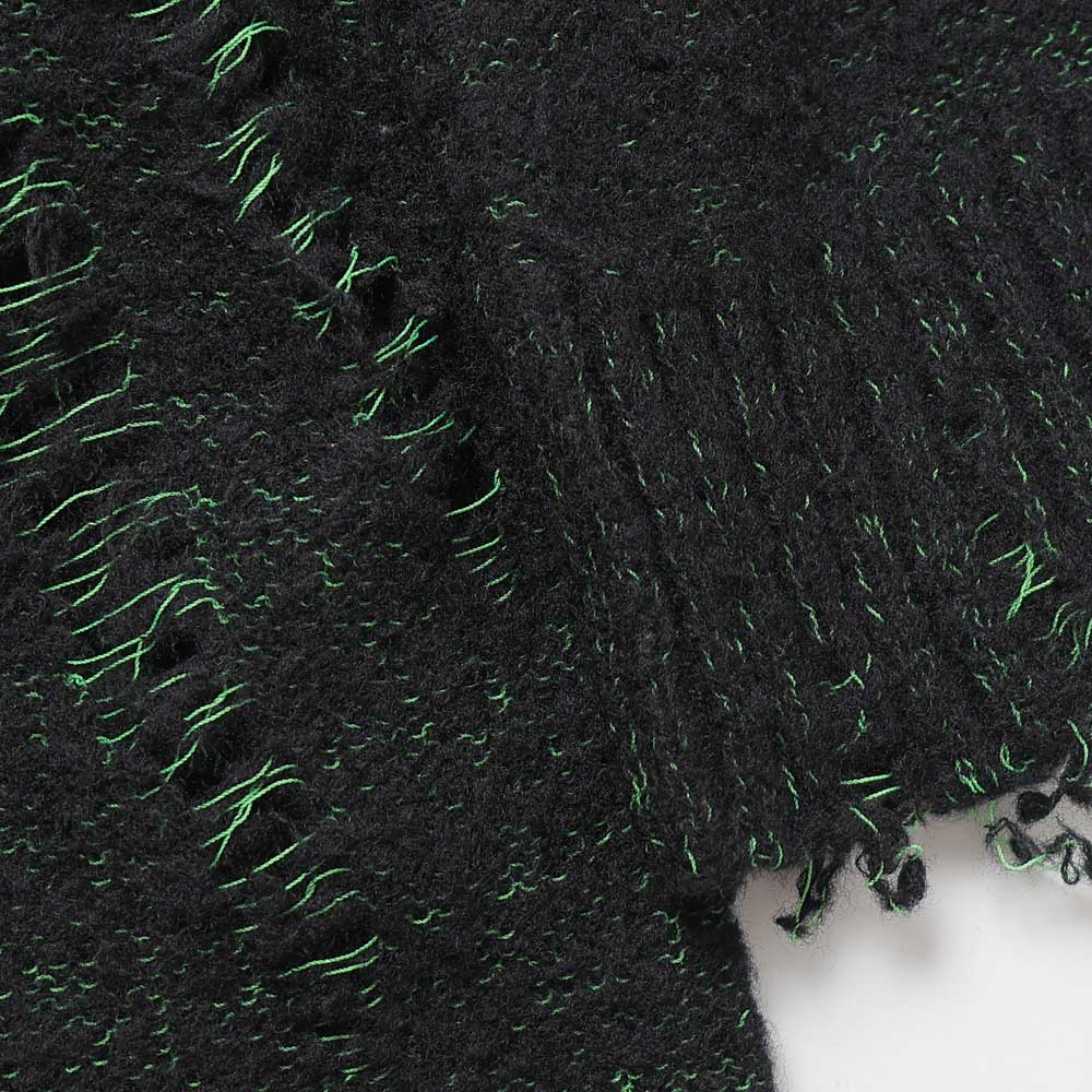 SKELTON SCRATCH KNIT PULLOVER
