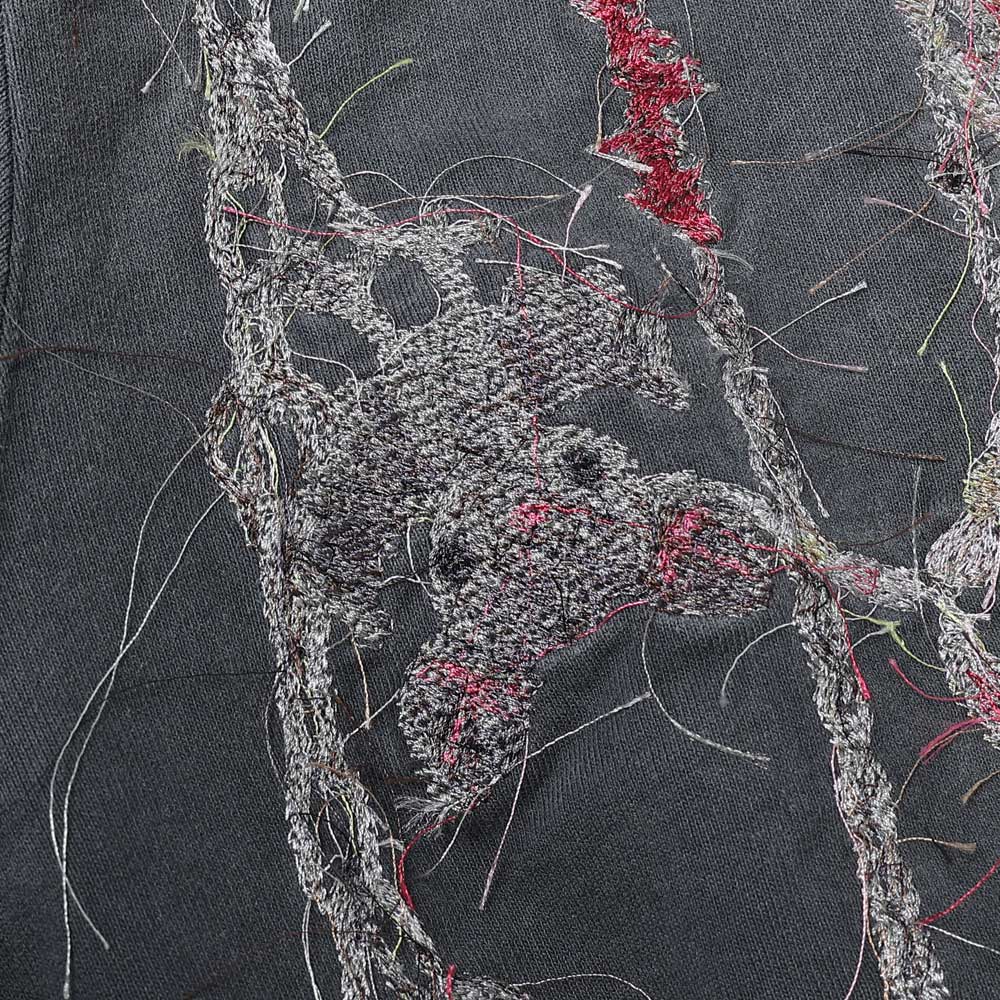 EMBROIDERED CHAIN ZIP-UP HOODIE