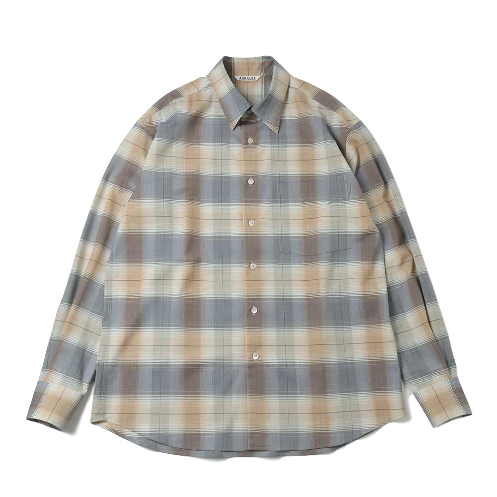 AURALEE) SUPER LIGHT WOOL CHECK SHIRT (A26SS01LC) | AURALEE