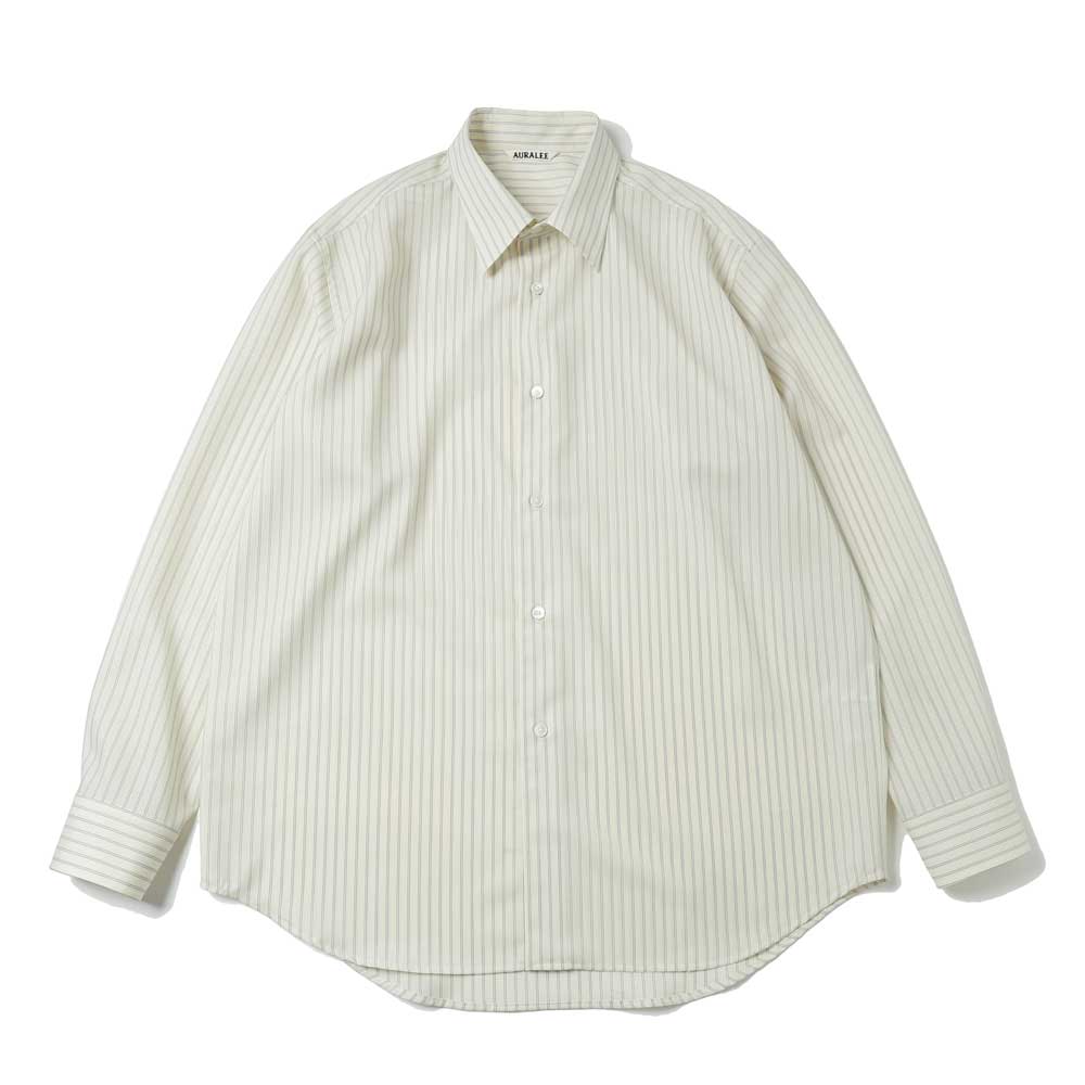 AURALEE) SUPER FINE WOOL STRIPE SHIRT (A26SS01WW) | AURALEE