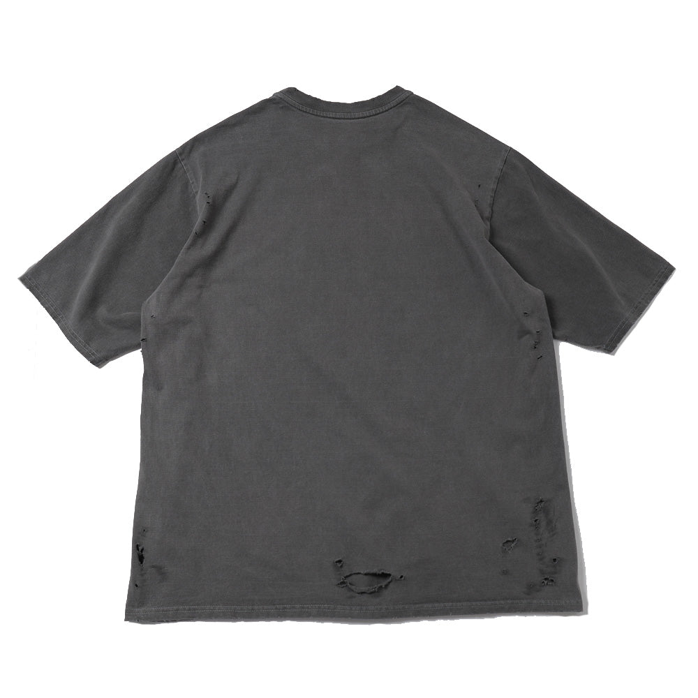 CREW NECK DAMADED TEE ORGANIC COTTON
