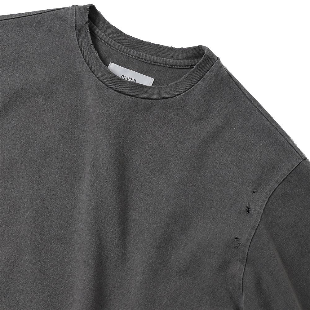 CREW NECK DAMADED TEE ORGANIC COTTON