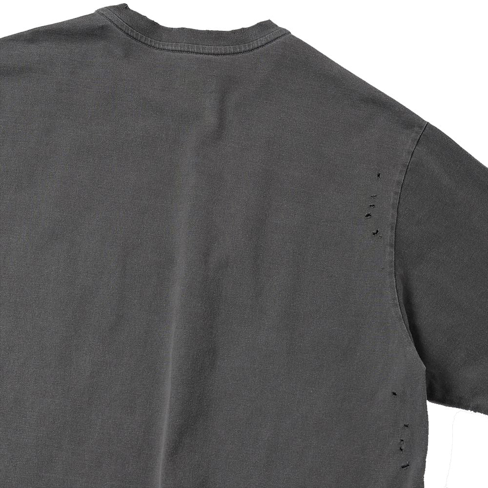 CREW NECK DAMADED TEE ORGANIC COTTON