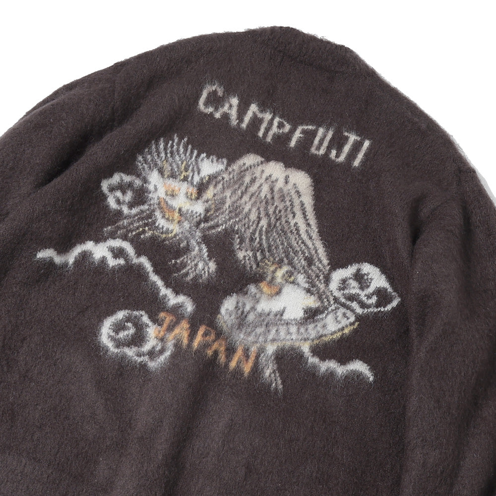 Brushed knit cardigan (Dragon and Tiger pattern)