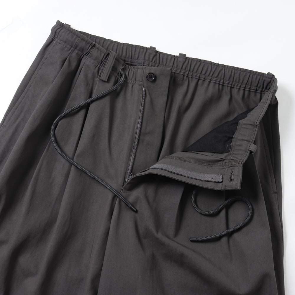 TRIPLE PLEATED EASY TROUSERS ORGANIC VOILE YARN TWILL
