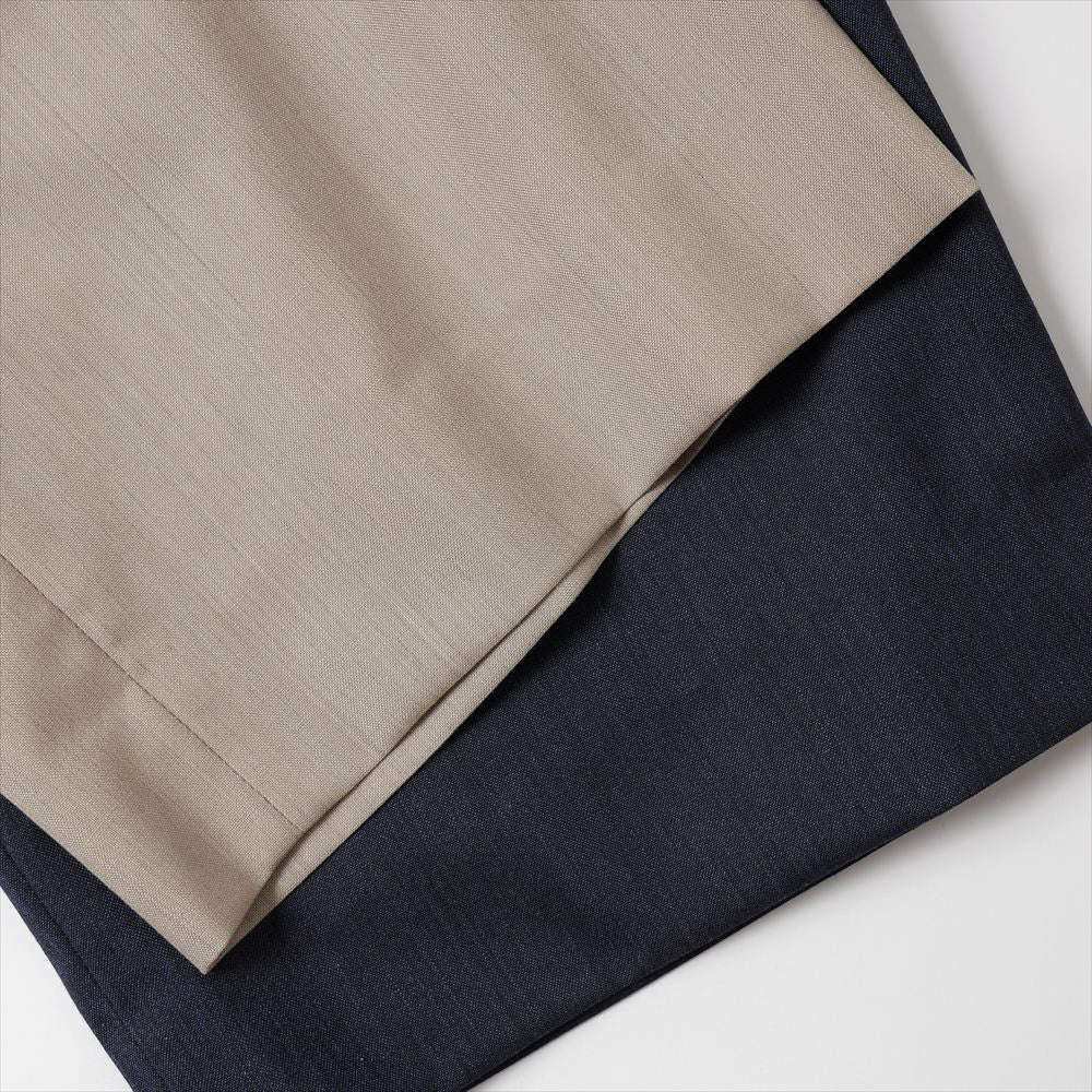 TWO TUCK MILITARY TROUSERS WOOL TROPICAL MELANGE
