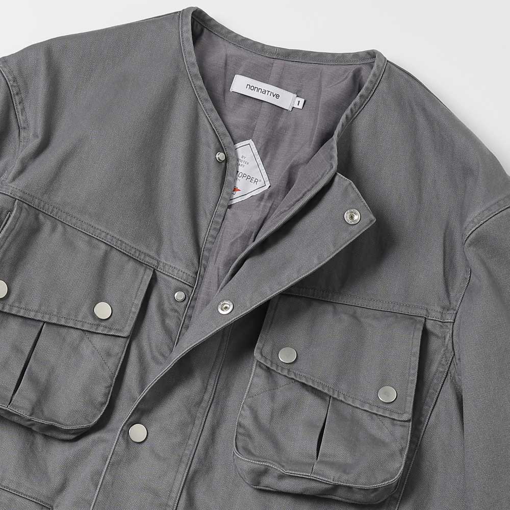 RIDER JACKET COTTON DRILL PIGMENT DYE WITH WINDSTOPPER