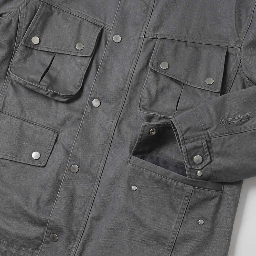 RIDER JACKET COTTON DRILL PIGMENT DYE WITH WINDSTOPPER