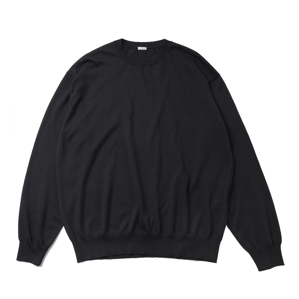 Wool Cotton High Gauge Crew Neck Sweater