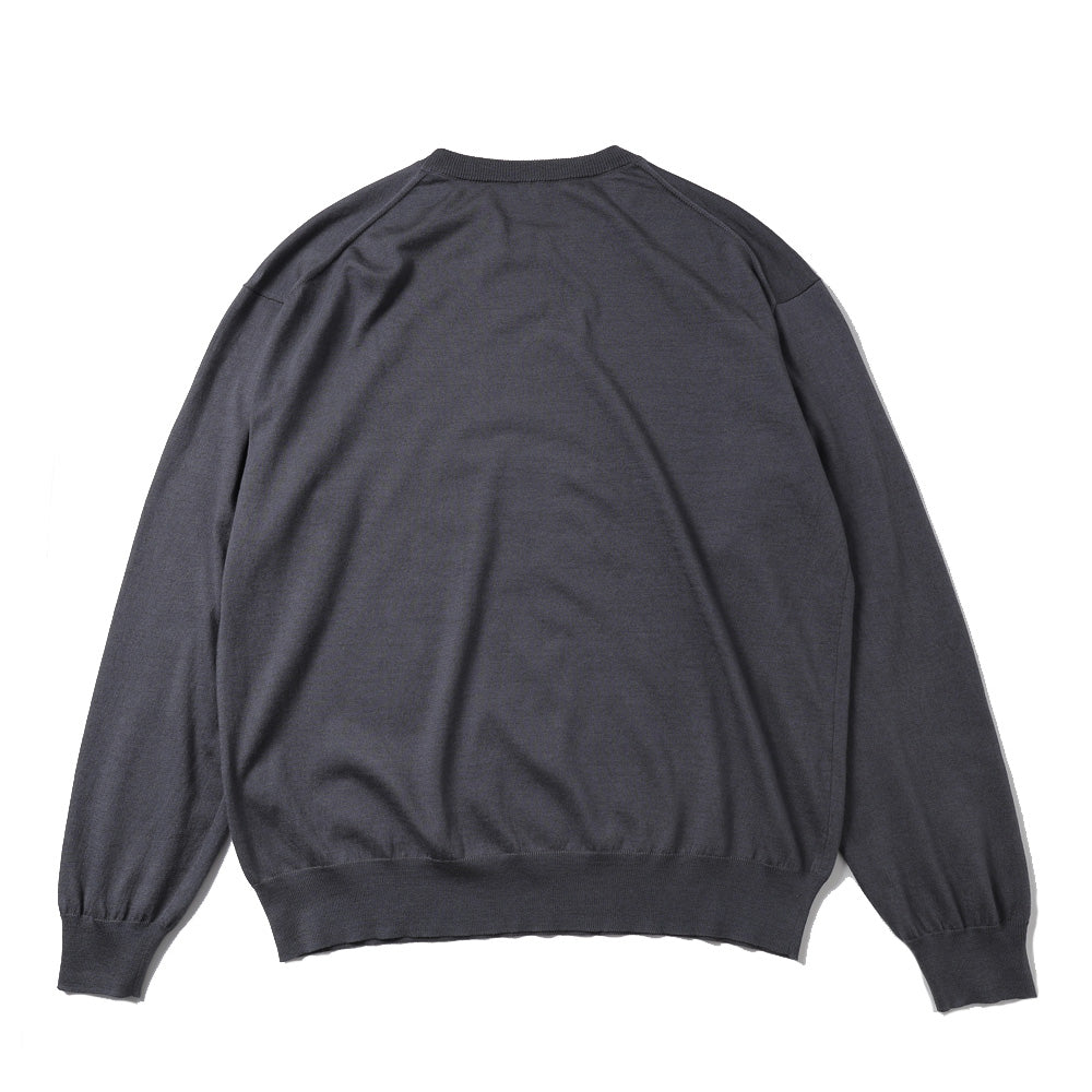 Wool Cotton High Gauge Crew Neck Sweater