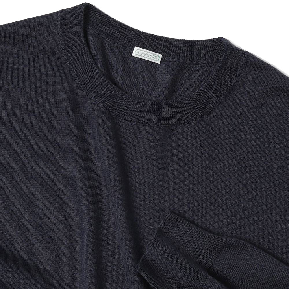 Wool Cotton High Gauge Crew Neck Sweater