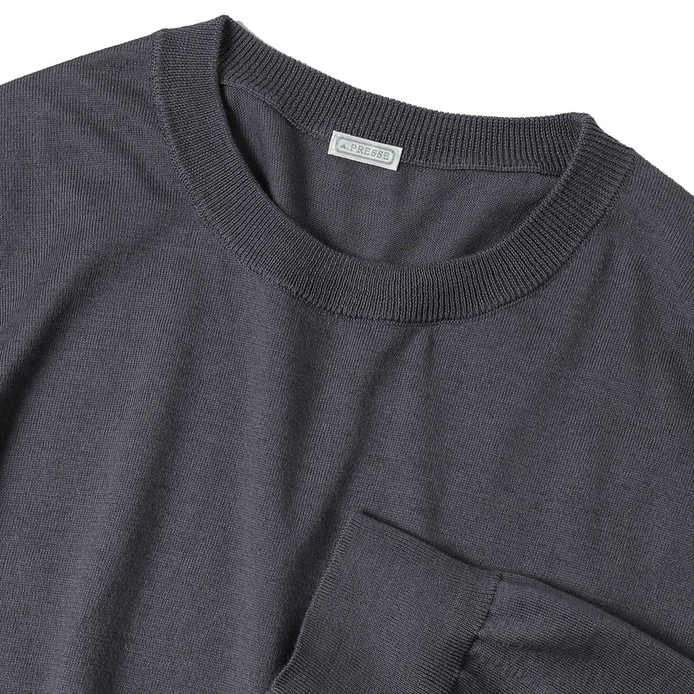 Wool Cotton High Gauge Crew Neck Sweater