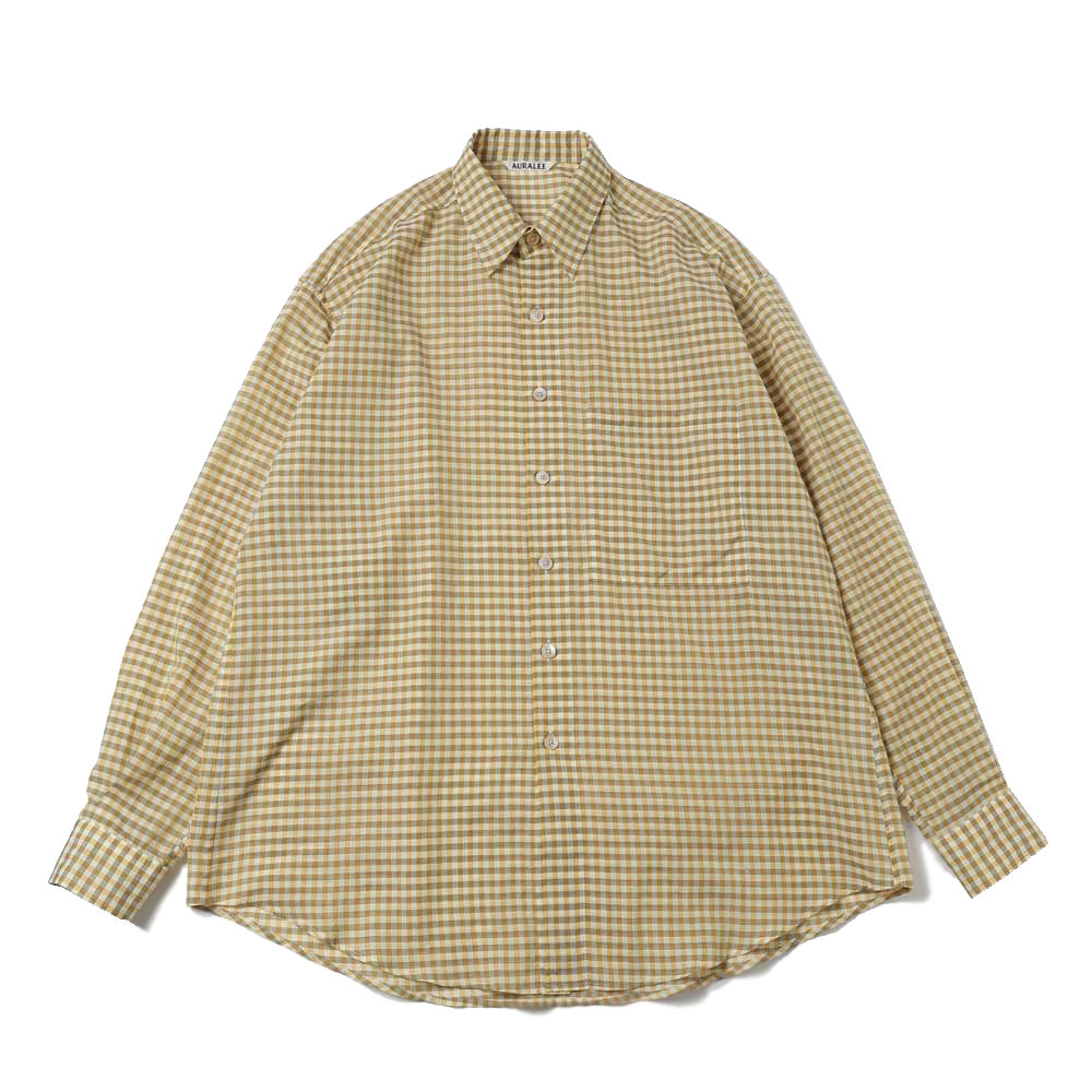 AURALEE) AIRY LIGHT COTTON CHECK BIG SHIRT (A26SS01GC) | AURALEE