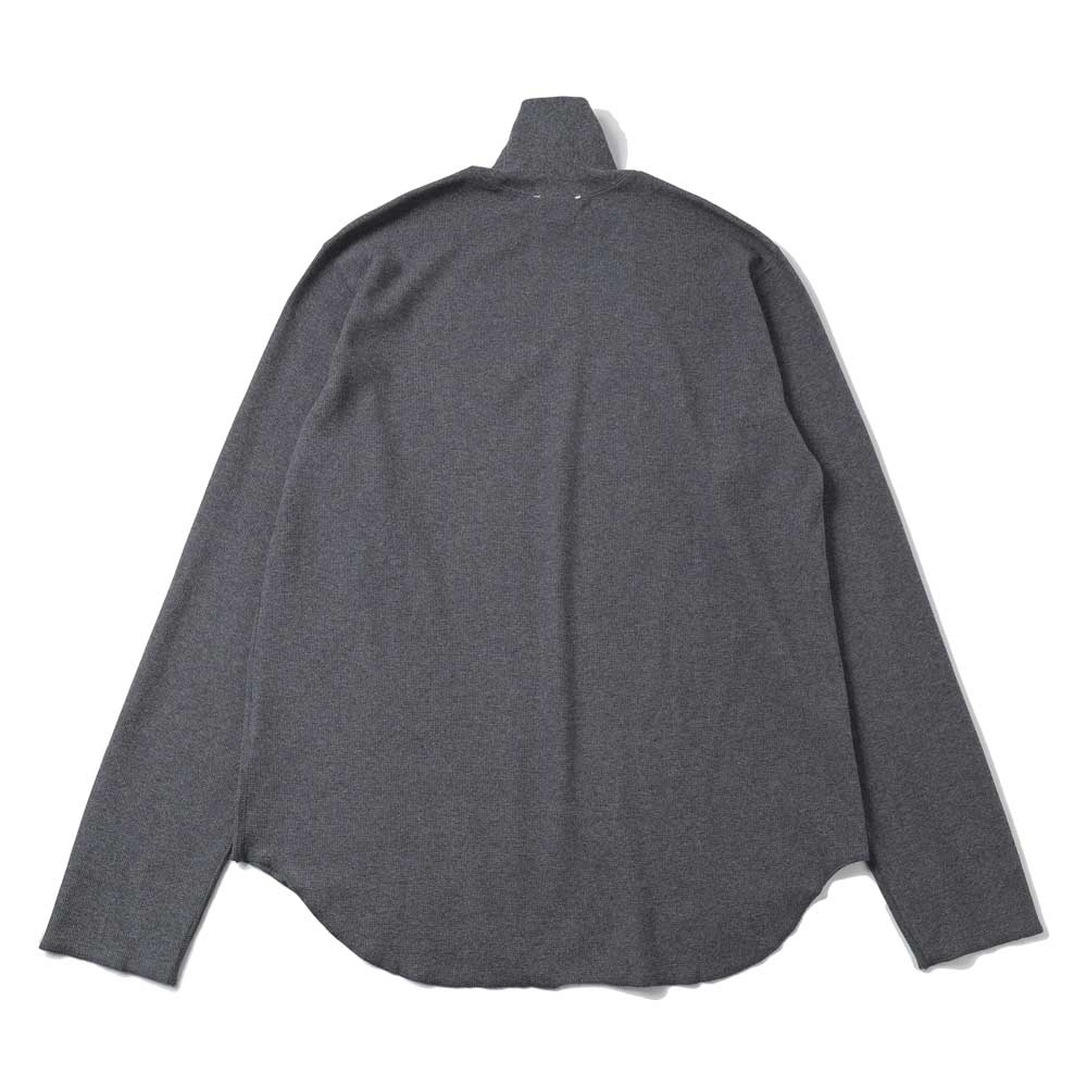 HIGH NECK LONG SLEEVE TEE - 26/1 BD Micro Waffle -