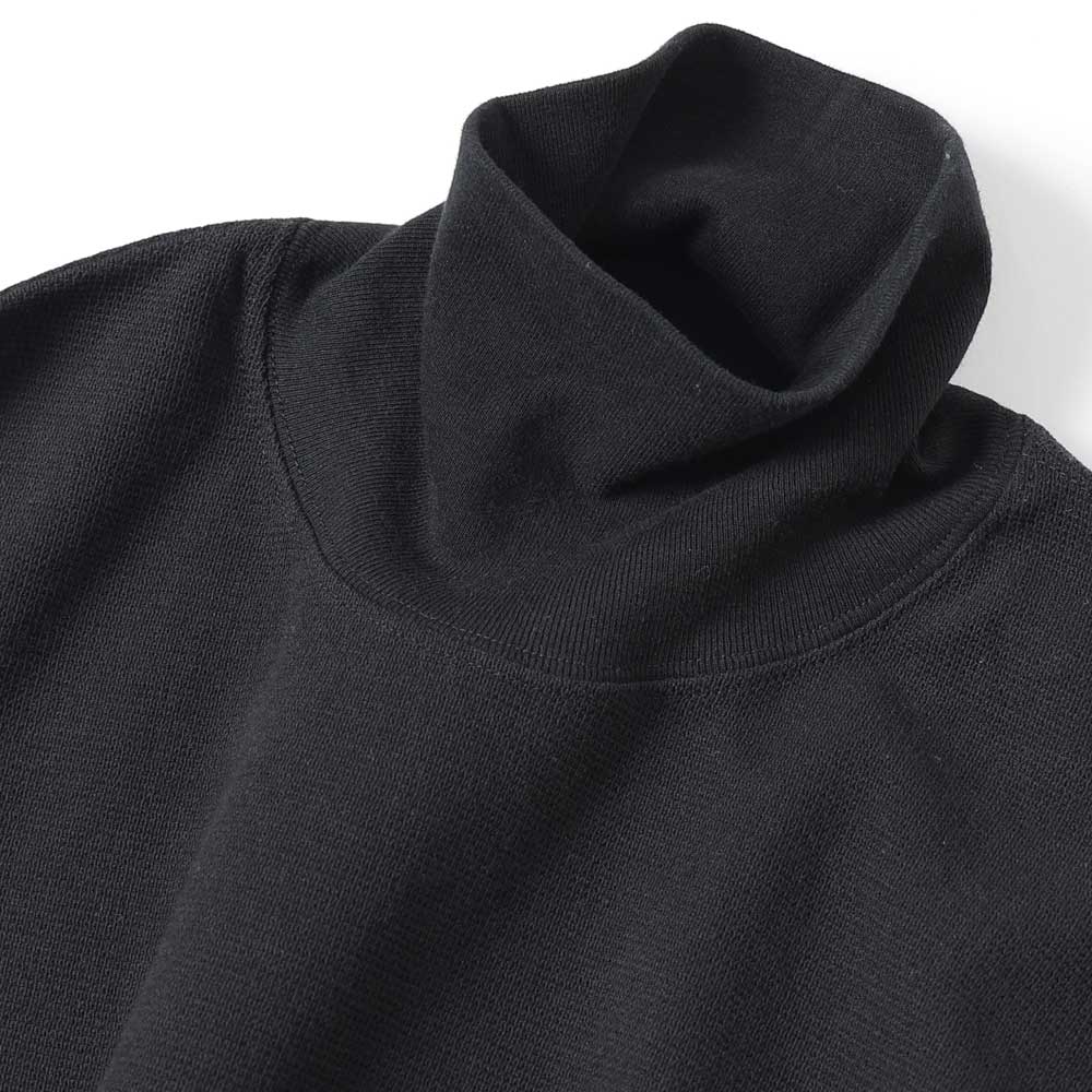 HIGH NECK LONG SLEEVE TEE - 26/1 BD Micro Waffle -
