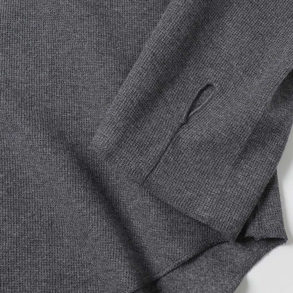 HIGH NECK LONG SLEEVE TEE - 26/1 BD Micro Waffle -