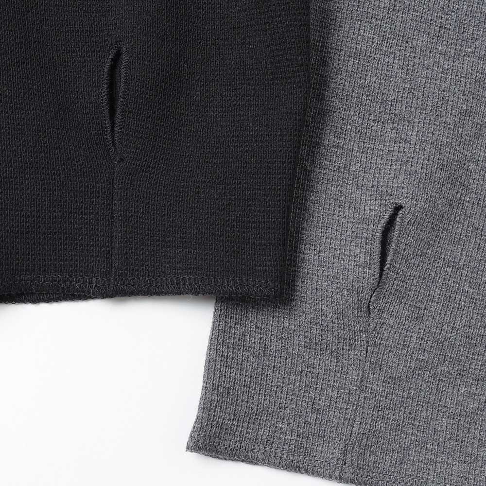 HIGH NECK LONG SLEEVE TEE - 26/1 BD Micro Waffle -