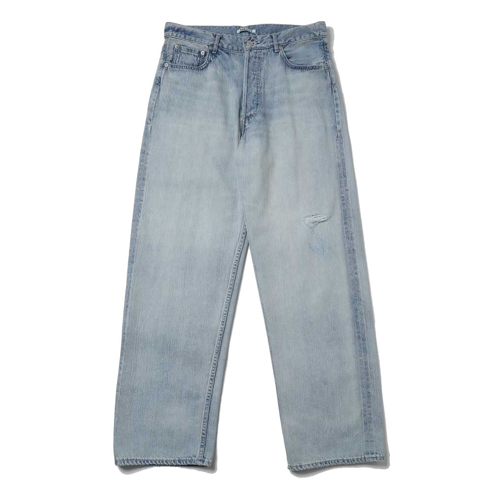 AURALEE) FADED SELVEDGE LIGHT DENIM WIDE PANTS (A26SP03DE
