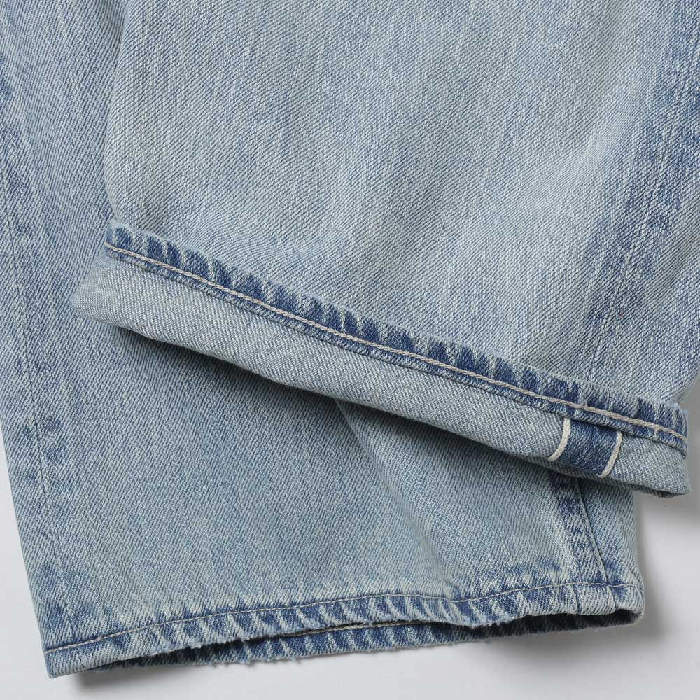 FADED SELVEDGE LIGHT DENIM WIDE PANTS