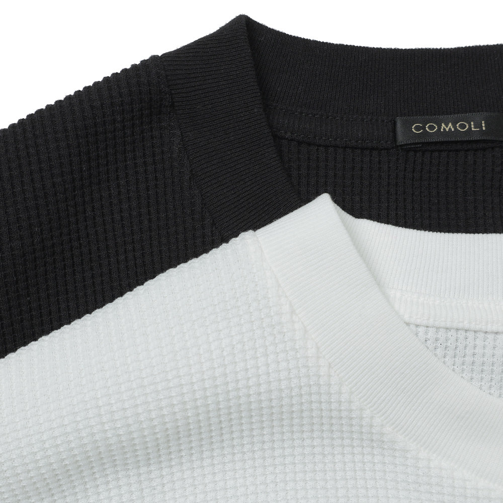 Cotton waffle long-sleeved T-shirt