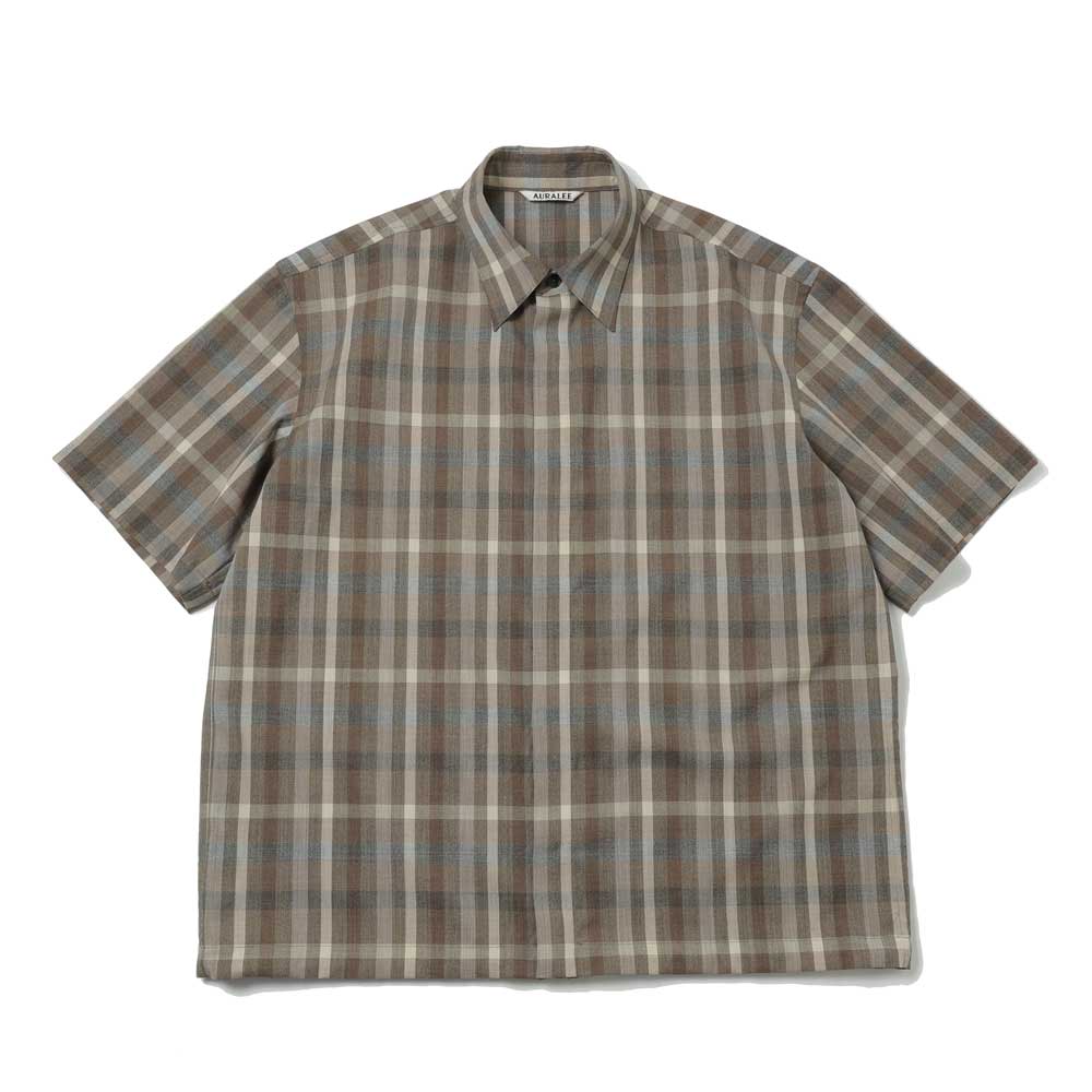 AURALEE(オーラリー) SUPER FINE TROPICAL WOOL CHECK HALF-SLEEVED