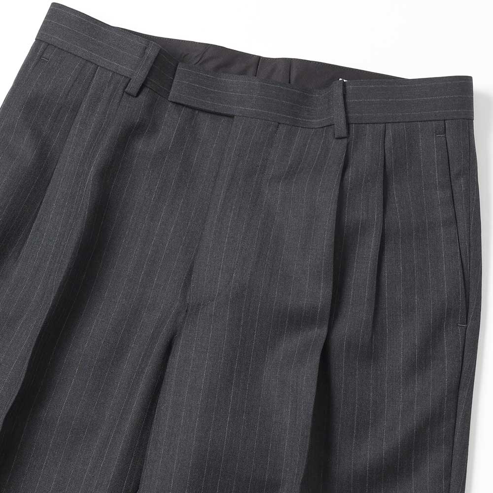 BLUEFACED WOOL TWO-TUCK SLAKS