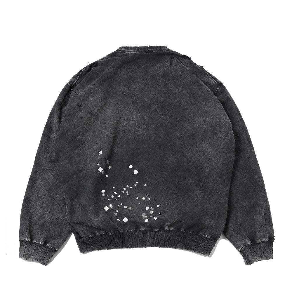 EMBELLISHED BLEACHED PULLOVER