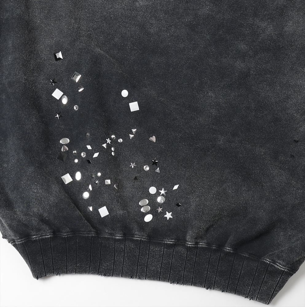 EMBELLISHED BLEACHED PULLOVER