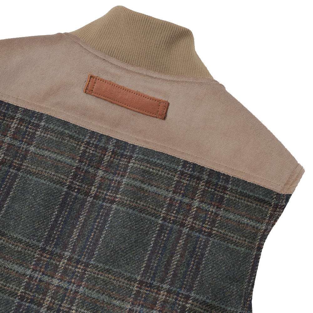 綿ドライオイル×レザー×ウールチェックツイード FILSON Wネーム V002